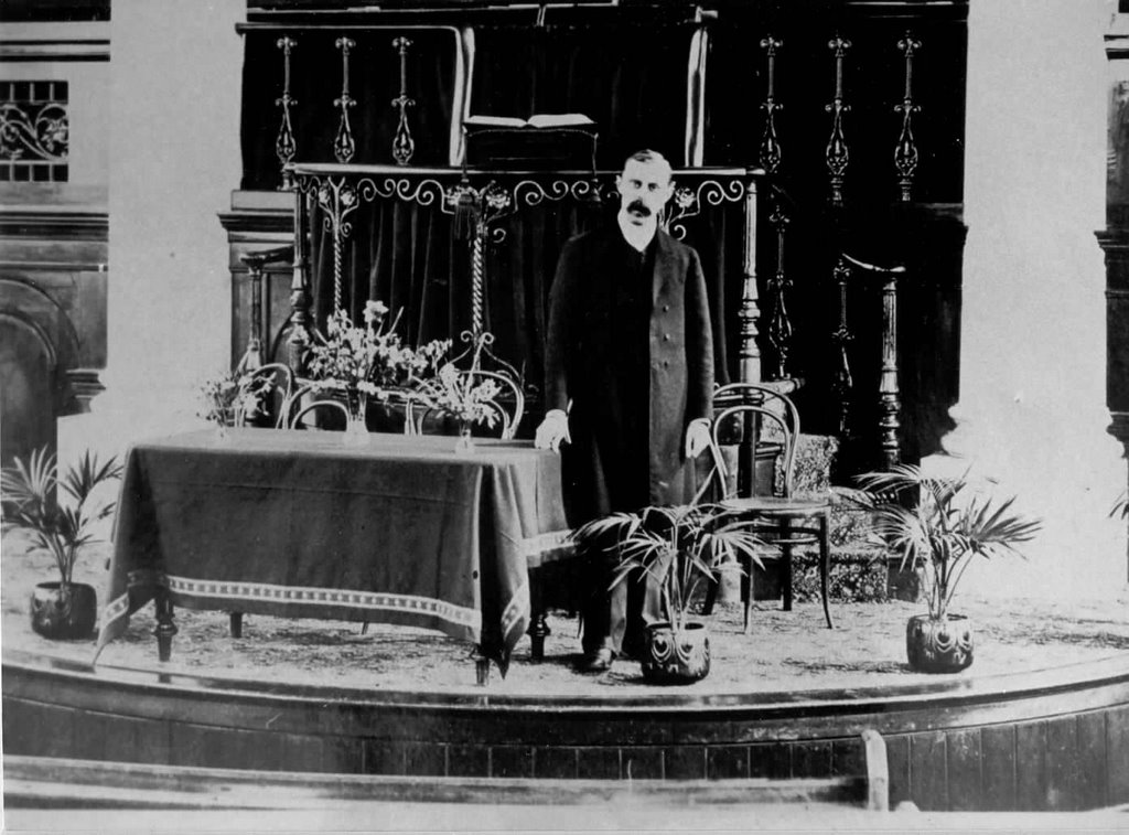 F.W. Boreham in 1908 in Hobart Baptist Church where he was the pastor